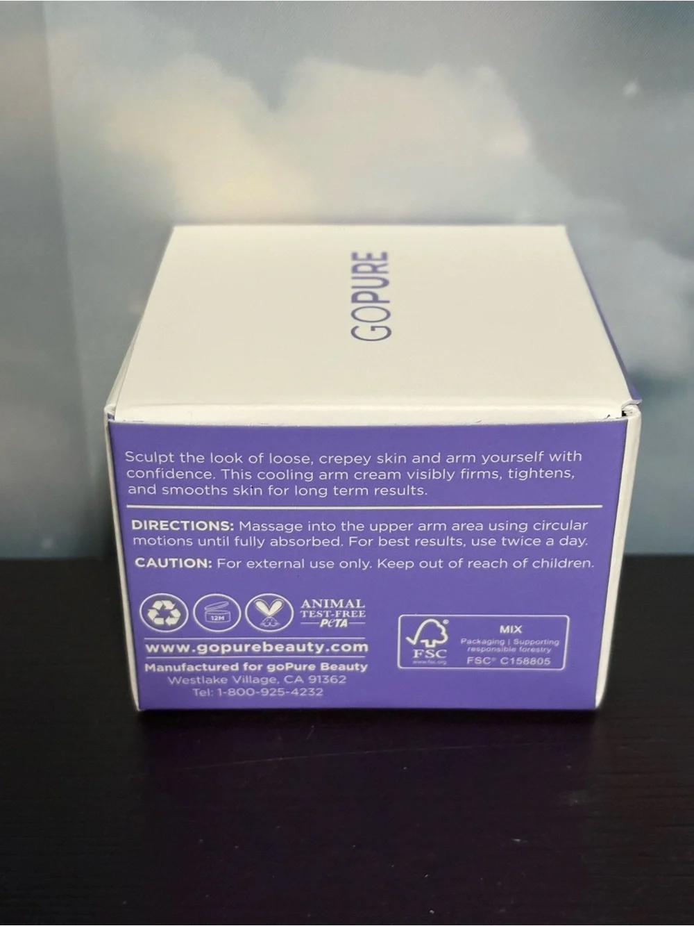 GOPURE Sculpt & Tone Arm Cream. 3.4 fl oz. New in box.